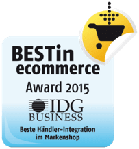 BEST in ecommerce Award 2015 IDG BUSINESS Beste Händler-Integration im Markenshop
